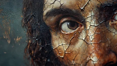 Closeup of Christ Painting