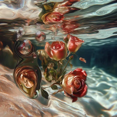 Psychedelic Underwater Roses