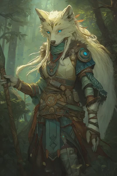 Tribal Huntress Wolf