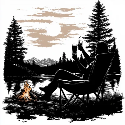 Silhouette of a Camper