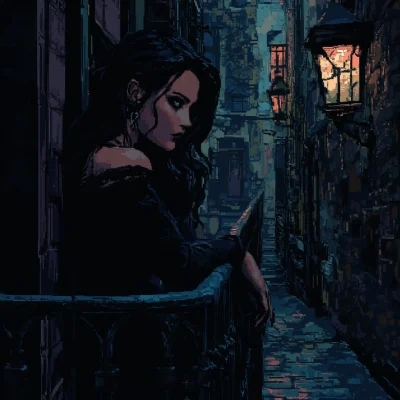 Mysterious Vampire in Cobblestone Alley