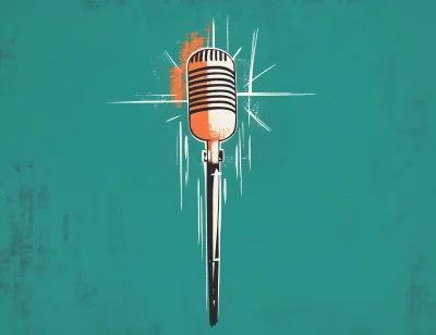 Stylized Microphone Crucifix