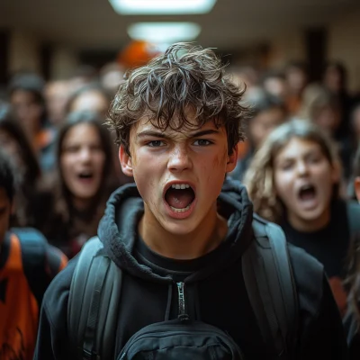 Angry Student in Hallway