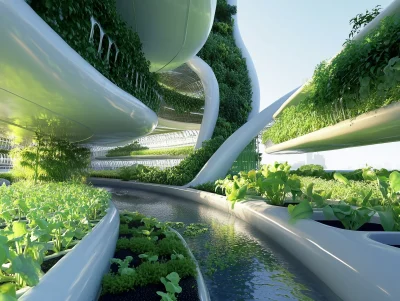 Futuristic Aquaponic Farm