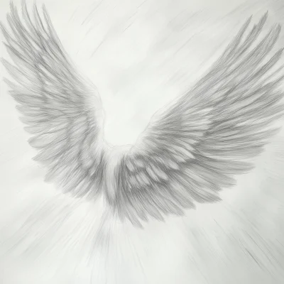 Pencil Draft of Angel Wings