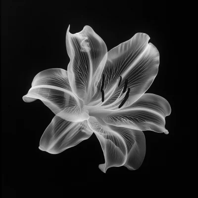 Transparent Black and White Lily