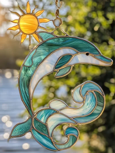 Stained Glass Dolphin