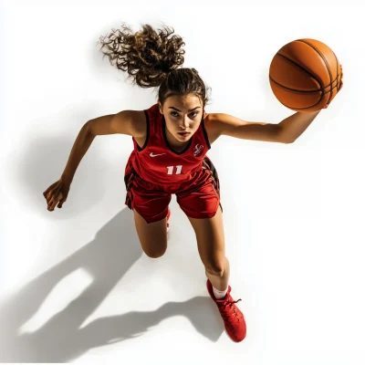 Arabic Female Basketball Player Dribbling