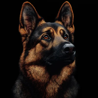 Close-Up of a German Shepherd Head