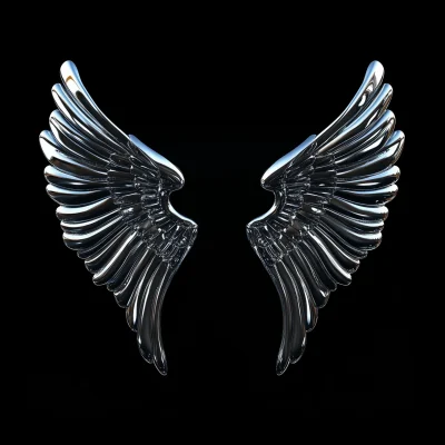 Chrome Angel Wings Logo