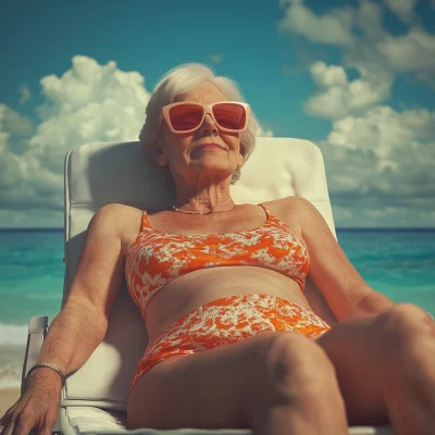 Woman Relaxing on the Beach