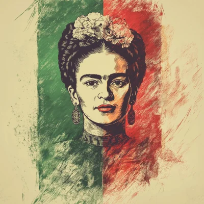 Frida Kahlo in Mexican Colors