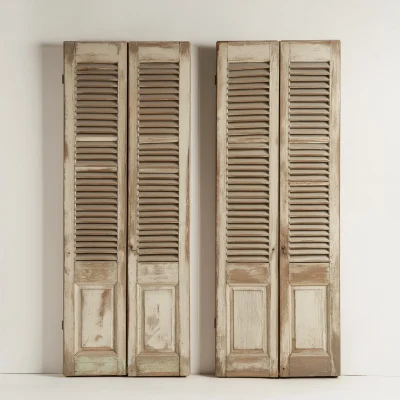 Aged French Louvered Doors