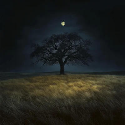 Moonlit Barren Land