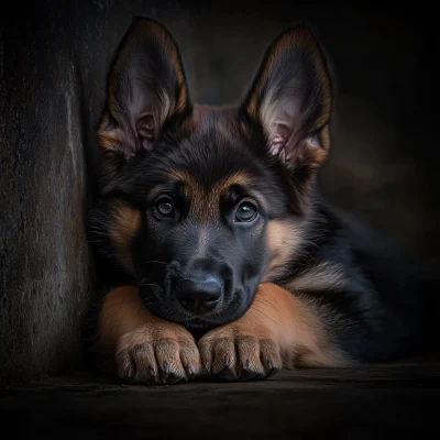 Serene German Shepherd Puppy