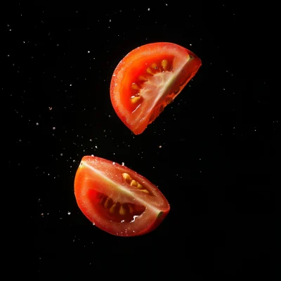 Flying Tomato Pieces