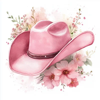 Watercolor Cowgirl Hat