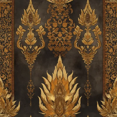 Traditional Thai Mural Pattern