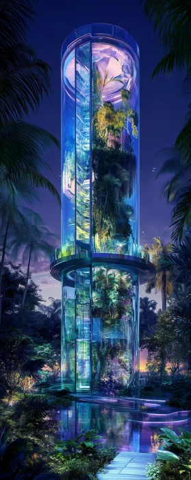 Ultraviolet Glass Elevator