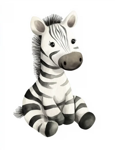 Cute Watercolor Zebra