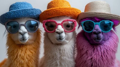 Colorful Llamas in Sunglasses