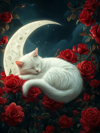 Dreamy Cat on the Moon