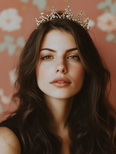 Brunette Woman with Crown