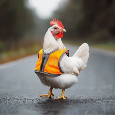 Chicken in a Safety Vest