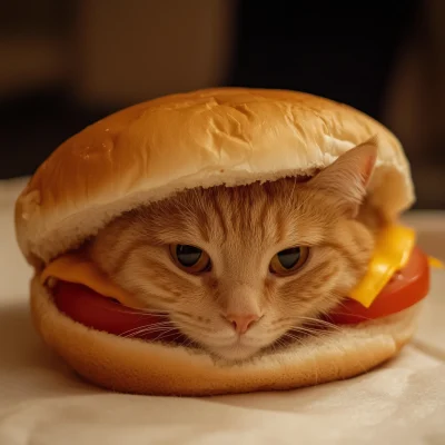 Cat in Hamburger