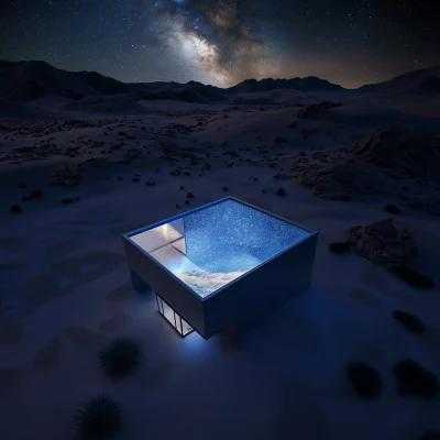 Cubic House Planetarium in Desert