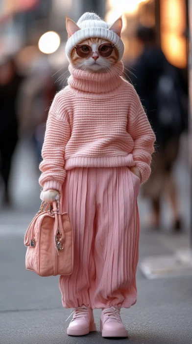 Fashionable Cat on the Street