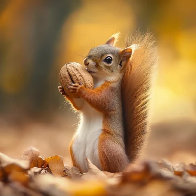 Squirrel Hugging Nut