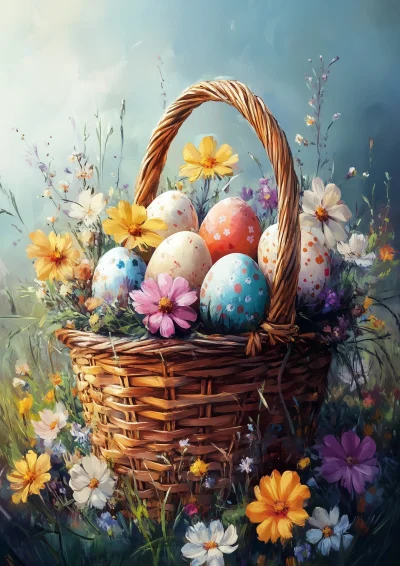 Easter Basket and Flowers