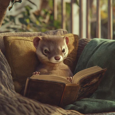 Beautiful Weasel Reading