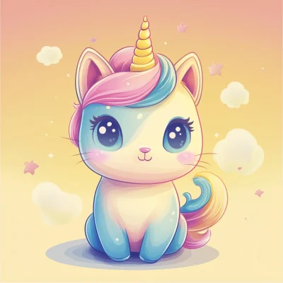 Cute Cat Unicorn Character Doll