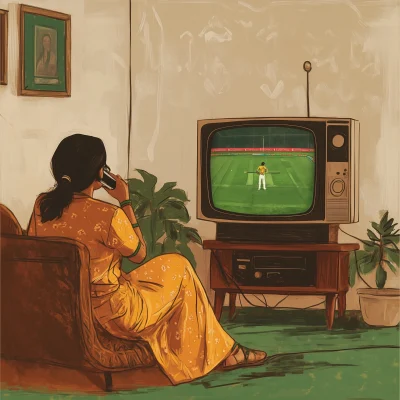 Pakistani Woman Talking on Phone