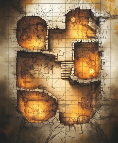 High Fantasy Dungeon Map