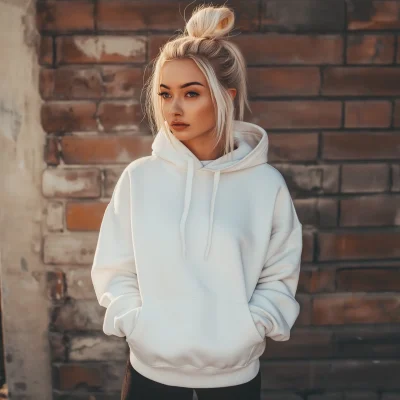 Blonde Girl in Hoodie