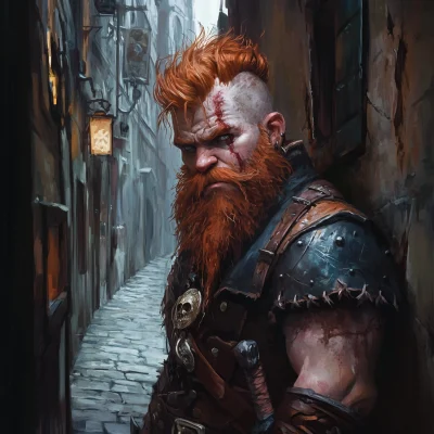 Angry Dwarf in Alleyway