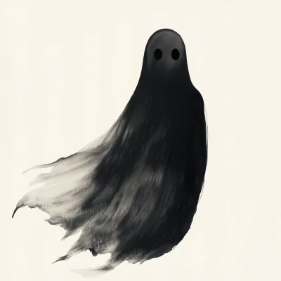 Monochrome Ghost Illustration