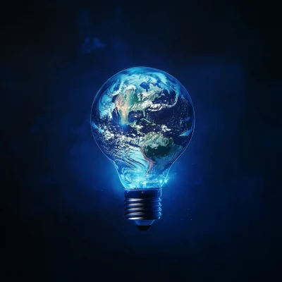 Glowing Earth LED Advertisement