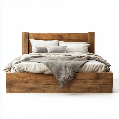 Rustic Wooden Bed