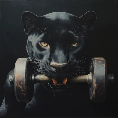 Panther with Dumbbell