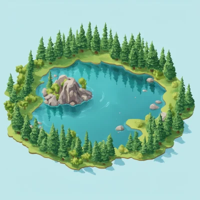 Isometric Lake Island