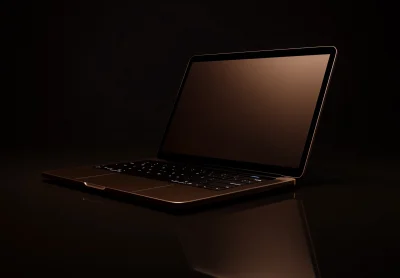 Elegant MacBook on Dark Background