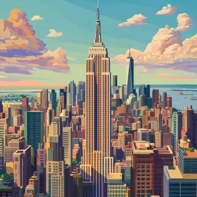 Empire State Building Travel Poster