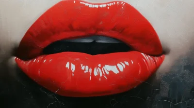 Close Up of Plump Red Lips