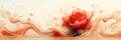 Abstract Rose and Milktea Splash