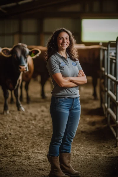 Confident Farmer in Rustic Barn