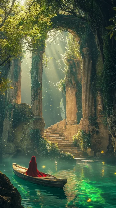 Ancient Ruins in a Mystical Forest